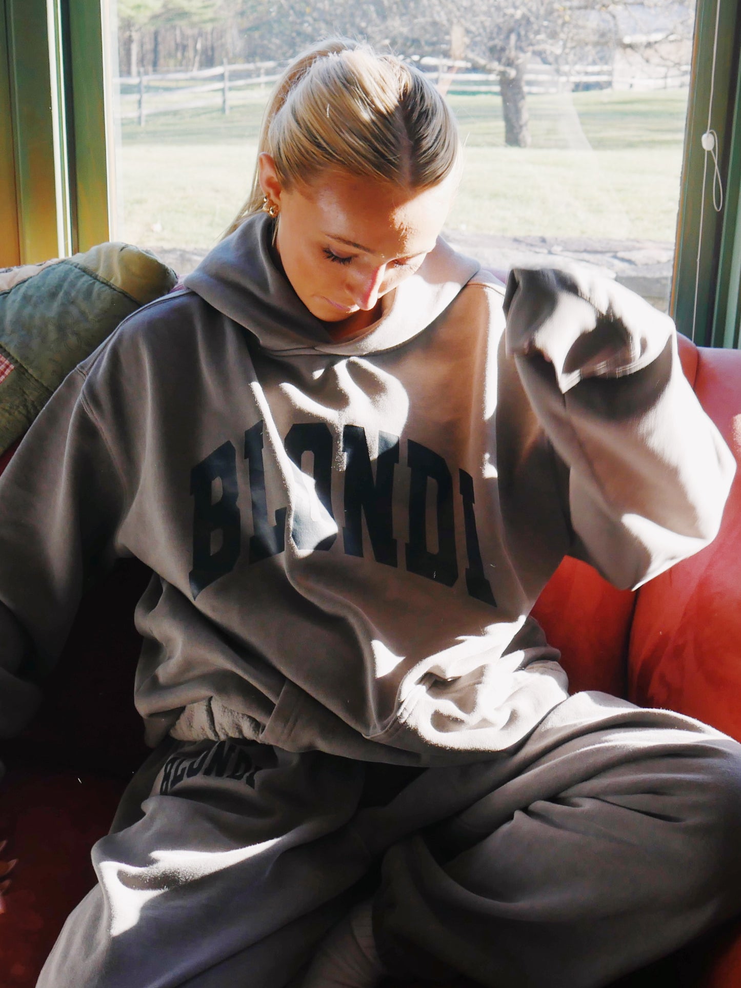 BLONDI varsity grey hoodie