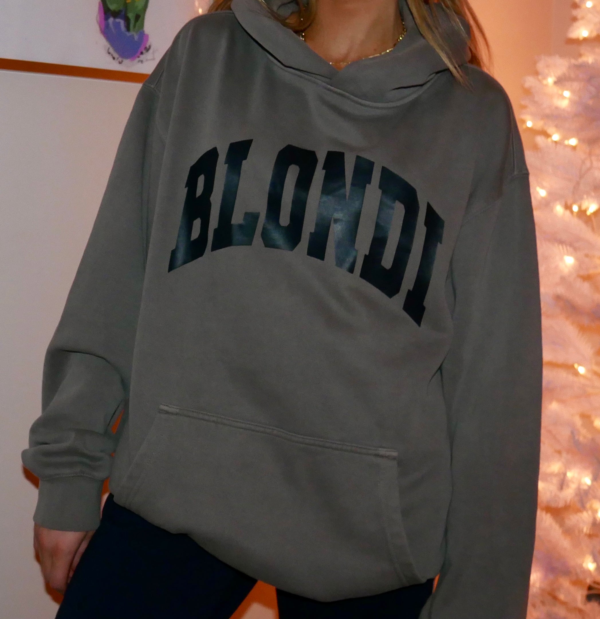 BLONDI varsity grey hoodie