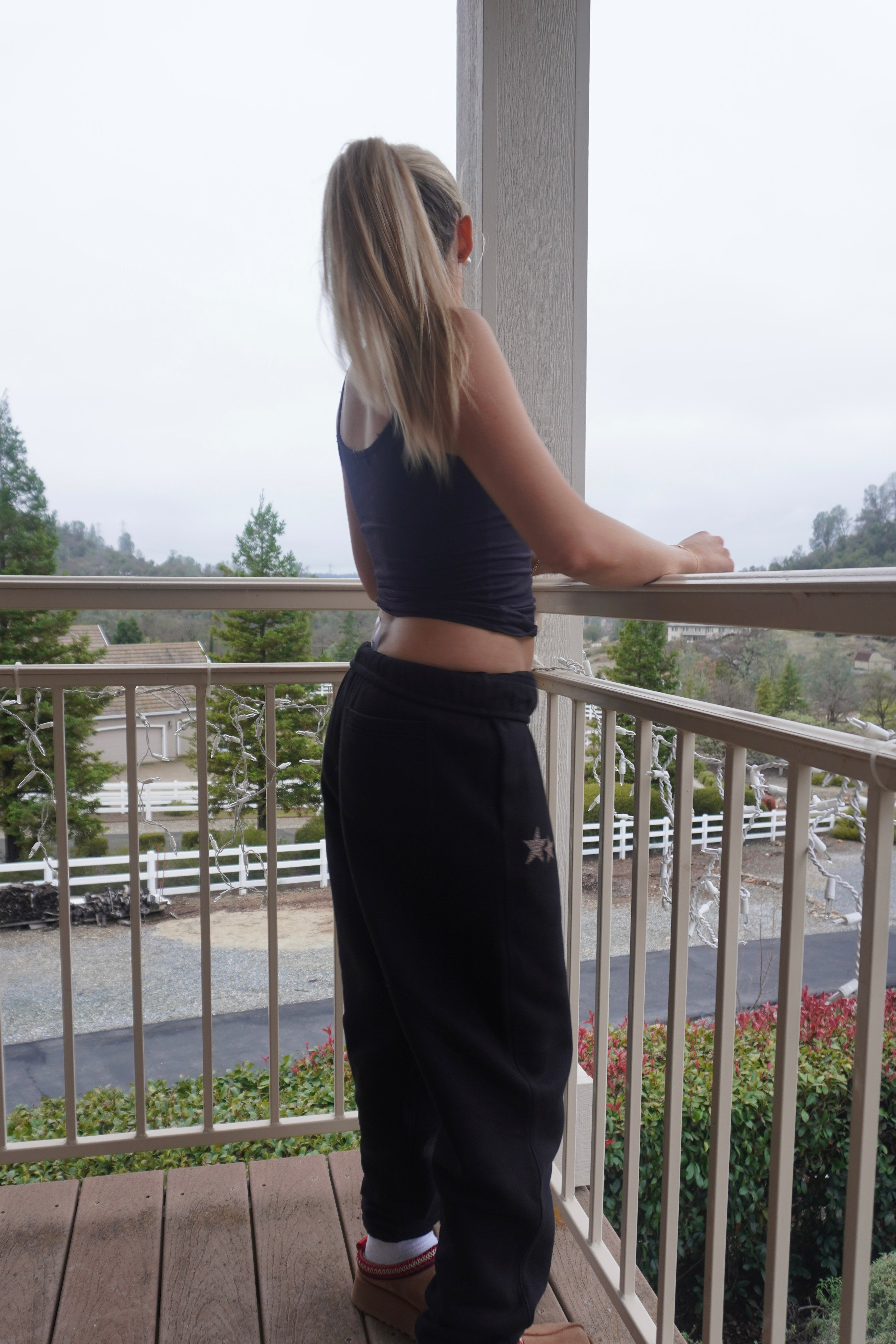 Leapord sweatpants black