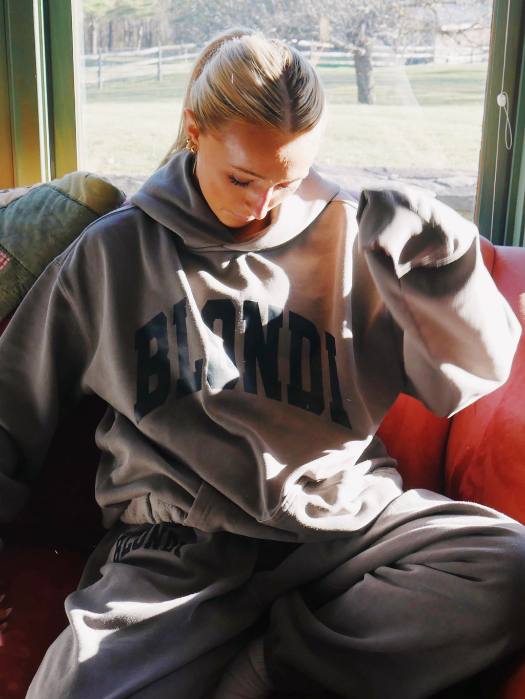 BLONDI varsity grey hoodie