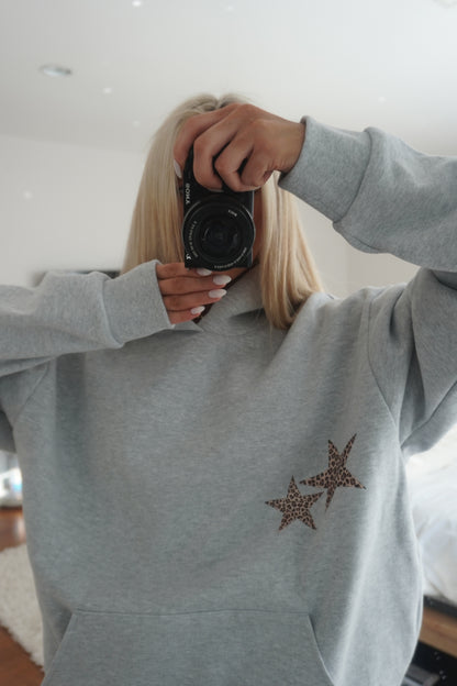 Leopard Hoodie Gray